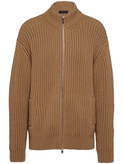 prada cardigan con zip|prada cardigan sweater.